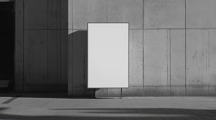 Vertical blank billboard in grey tones, providing a clean and minimalistic space for advertising. The grey tone creates a versatile backdrop for various promotional messages.