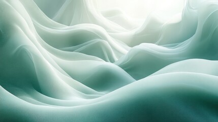 Obraz premium Abstract Green Fabric Waves