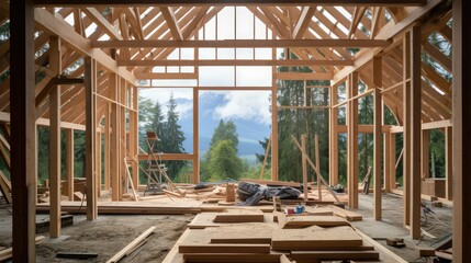 timber wood house frame