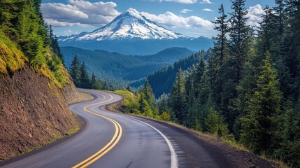 Fototapeta premium Winding Road through Mountain Landscape