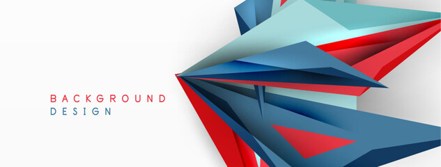 Minimal geometric abstract background. Low poly dynamic triangle design. Trendy techno business template for wallpaper, banner, background or landing