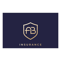 AB monogram, letters logo on a card