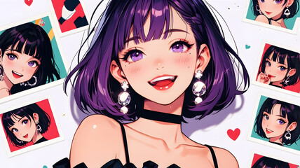 women smilling, smiling women , anime smiling illustrations, smiling anime girls, cute anime girls, Anime girl smilling, AI generative, Ai anime Wallpaper, ai generative anime	