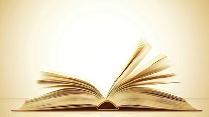 Fototapeta premium A creative frame constructed from opened books against a light background, ideal for highlighting themes of reading and knowledge in your designs. Perfect for book lovers.