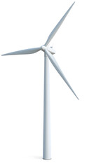 White wind turbine isolated on white background	