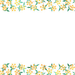 金木犀のかわいい正方形水彩フレーム