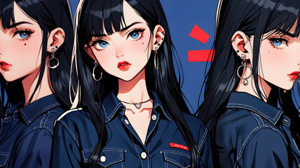 women smilling, smiling women , anime smiling illustrations, smiling anime girls, cute anime girls, Anime girl smilling, AI generative, Ai anime Wallpaper, ai generative anime	