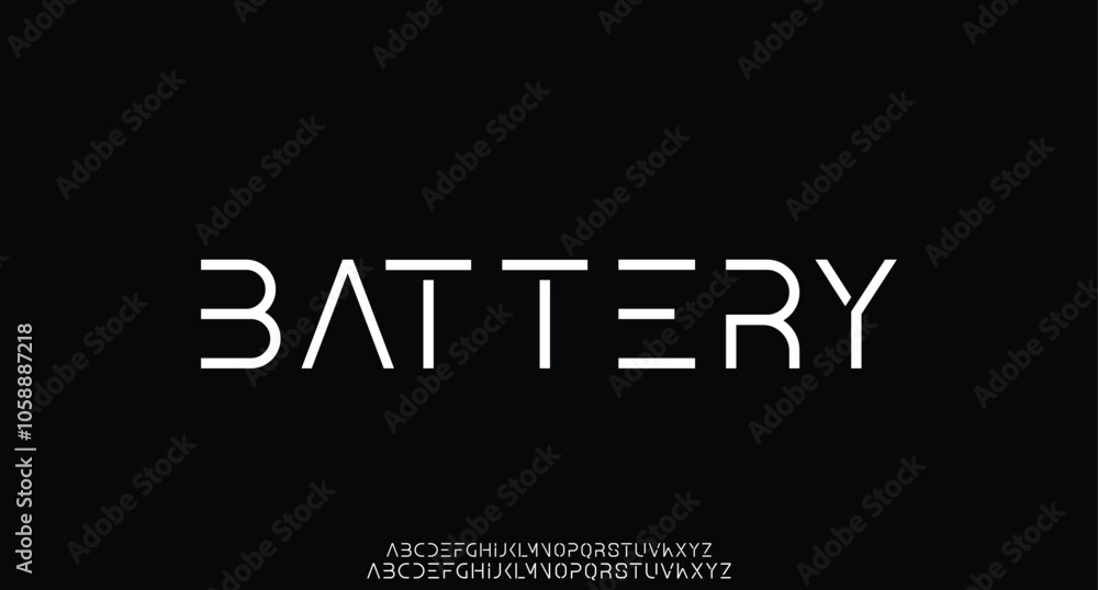 Fototapete modern techno font, futuristic line type of english alphabet letters and numbers. minimal tech typef