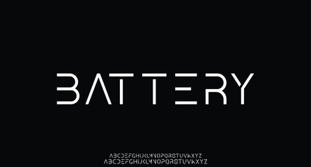 Modern techno font, futuristic line type of english alphabet letters and numbers. Minimal tech typeface vector typography. Future technology digital abc characters font, modern double line symbols
