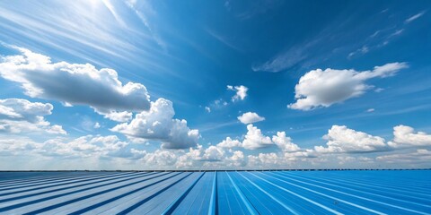 Blue striped background with scattered clouds in a sunny sky, valleys, yellow, calm, atmosphere