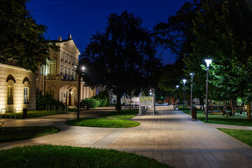 Lublin city center at night, Poland 1.08.2024. Lublin, the city of inspiration