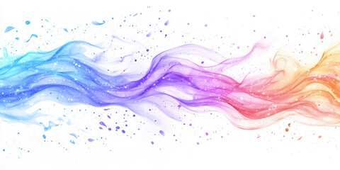 Fototapeta premium Powerful spellcasting burst with glowing trails of magic energy, white background