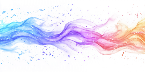 Powerful spellcasting burst with glowing trails of magic energy, white background