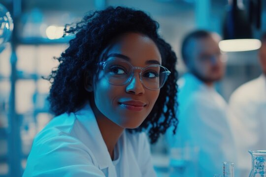 A scientist in a laboratory, conducting research and experimentation.