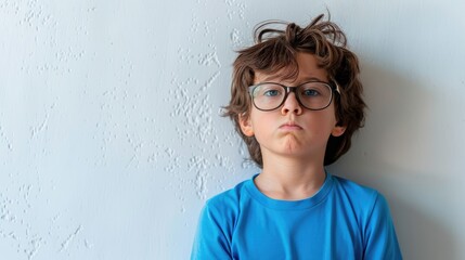 A young boy studying hard at home.