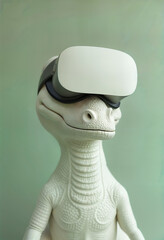 3D render of Dinosaur wearing Ar Glasses