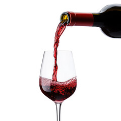 Pouring wine into a glass looks elegant. transparent background