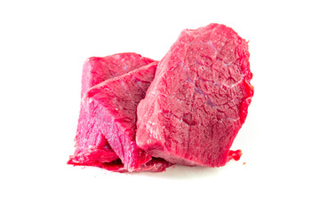 Raw beef meat isolated on white background. Food concept