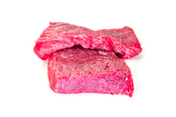 Raw beef meat isolated on white background. Food concept