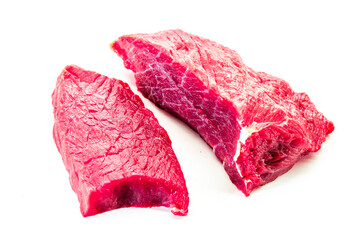 Fototapeta premium Raw beef meat isolated on white background. Food concept