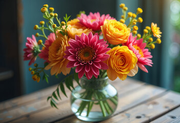 bouquet of flowers in vase