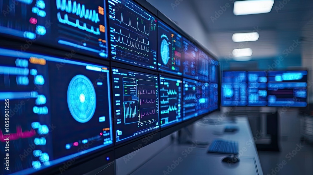 Aufkleber Monitors displaying advanced data and analytics in a modern tech environment.
