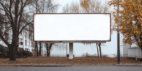 Empty Billboard for Outdoor Promotion at Bus Stops. Advertisements can be showcased here in this unoccupied street area, making it ideal for advertising media opportunities.