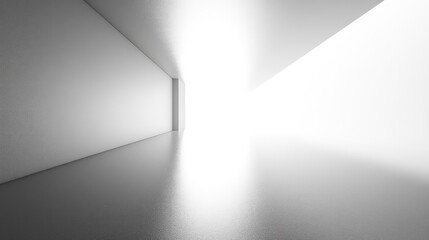 Obraz premium Minimalist White Room with Bright Lighted Entrance