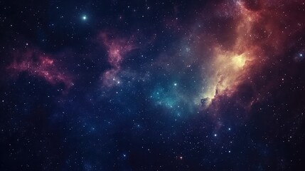 Vibrant Cosmic Nebula in Deep Space Background