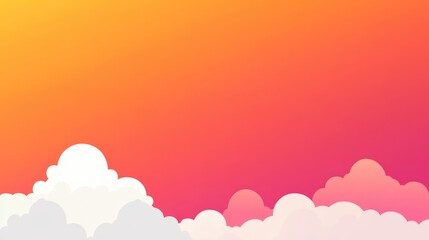 Fototapeta premium Vibrant Sunset Background with Soft Clouds