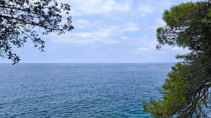 seascape by the Adriatic sea in Poreč on a cloudy day