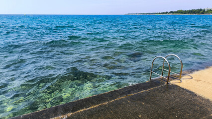 seascape by the Adriatic sea in Poreč on a cloudy day