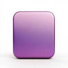 Blank Mobile application icon, button - violet square with round corners. 3d rendering, white background 