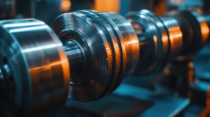 Obraz premium Close-up of industrial machinery with metal components