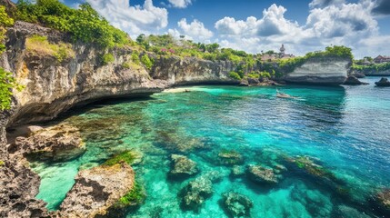Serene Coastal Landscape with Clear Blue Waters