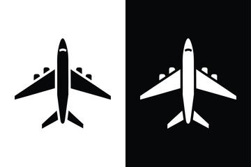 Plane icon vector icon on White Vector Background.	