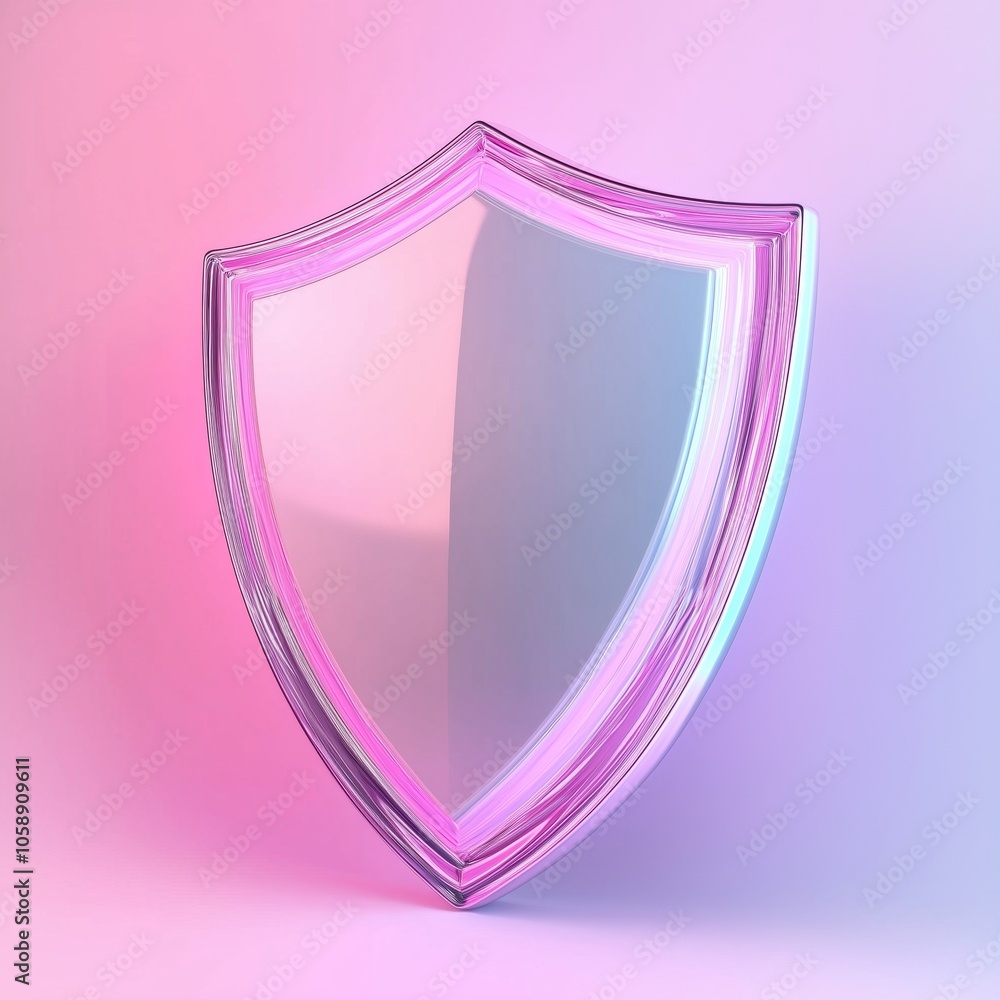 Aufkleber cyber security safety shield in minimalistic style. 3d vector illustration. white backgroundcyber se