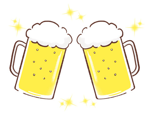 シンプルでかわいいビールジョッキのイラスト