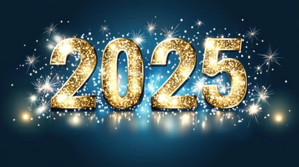 Festive Gold Sparkling New Year Celebration 2025