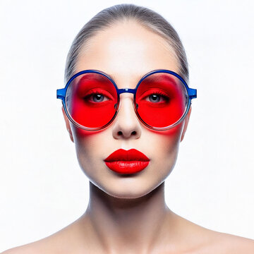 Portrait of a woman wearing sunglasses