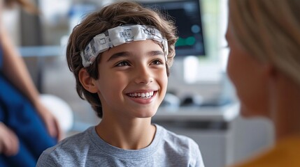 Fototapeta premium Medical team supporting a young patient through intensive stroke treatment procedures with copy space for text