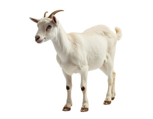 Fototapeta premium Goat isolated. Young goat on a white background. AI generative image.