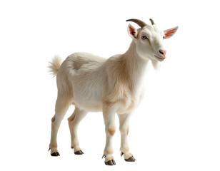 Obraz premium Goat isolated. Young goat on a white background. AI generative image.