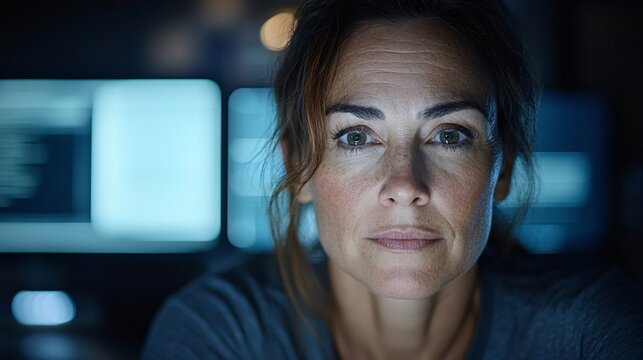 Boss standing too close to an employee at her desk, making her visibly uncomfortable Clear background with copy space for text