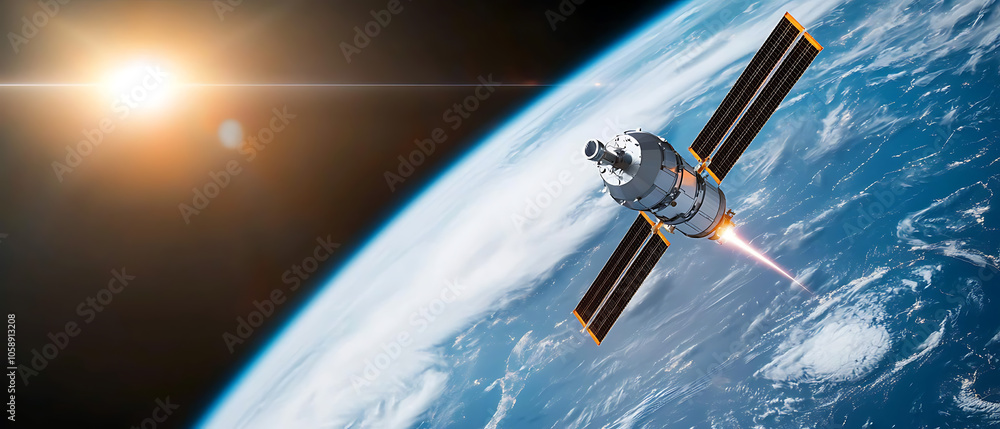 Poster advanced satellite technology capturing earth’s rotation and atmospheric dynamics in high detail