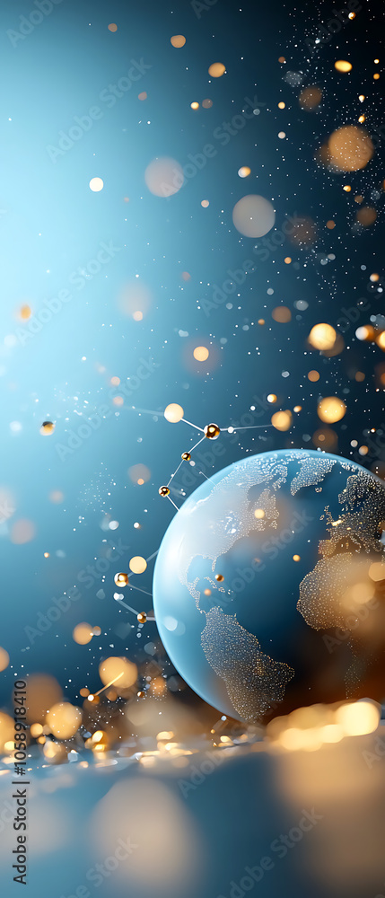 Poster exploring the future of satellite networks holographic orbit paths and their impact on global connec