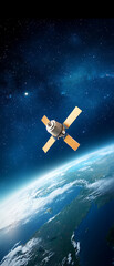 Obraz premium Exploring the future of satellite networks holographic orbit paths and their impact on global connectivity