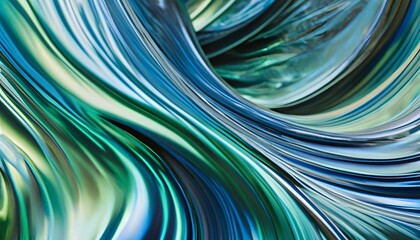 3D render of an abstract wavy sculpture with pearlescent car paint