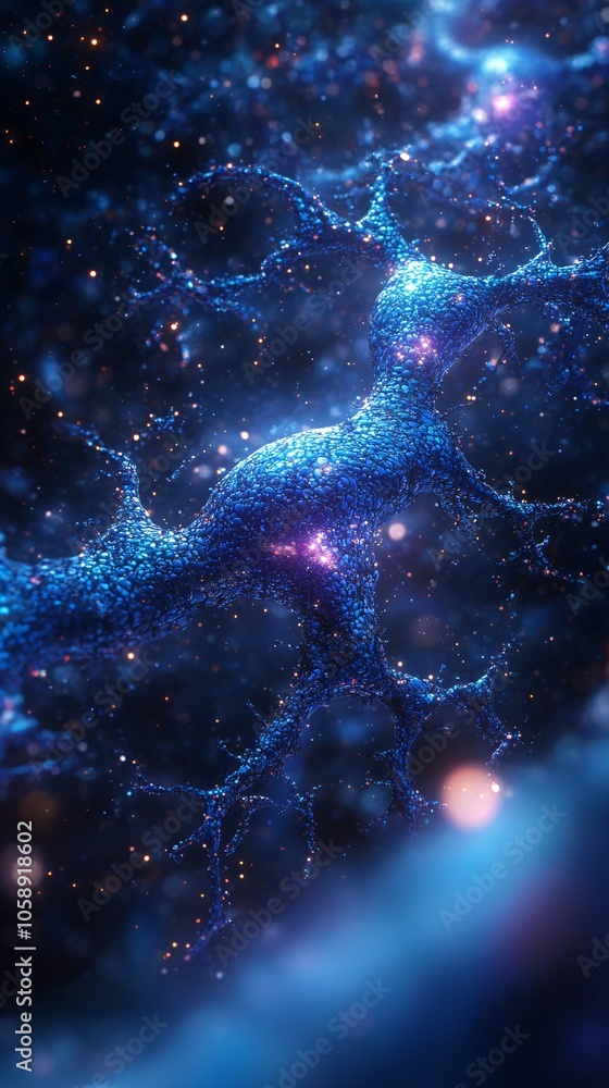 Fototapete 3d brain visualization focusing on surgical hotspots within the brain stem and cortex with copy spac