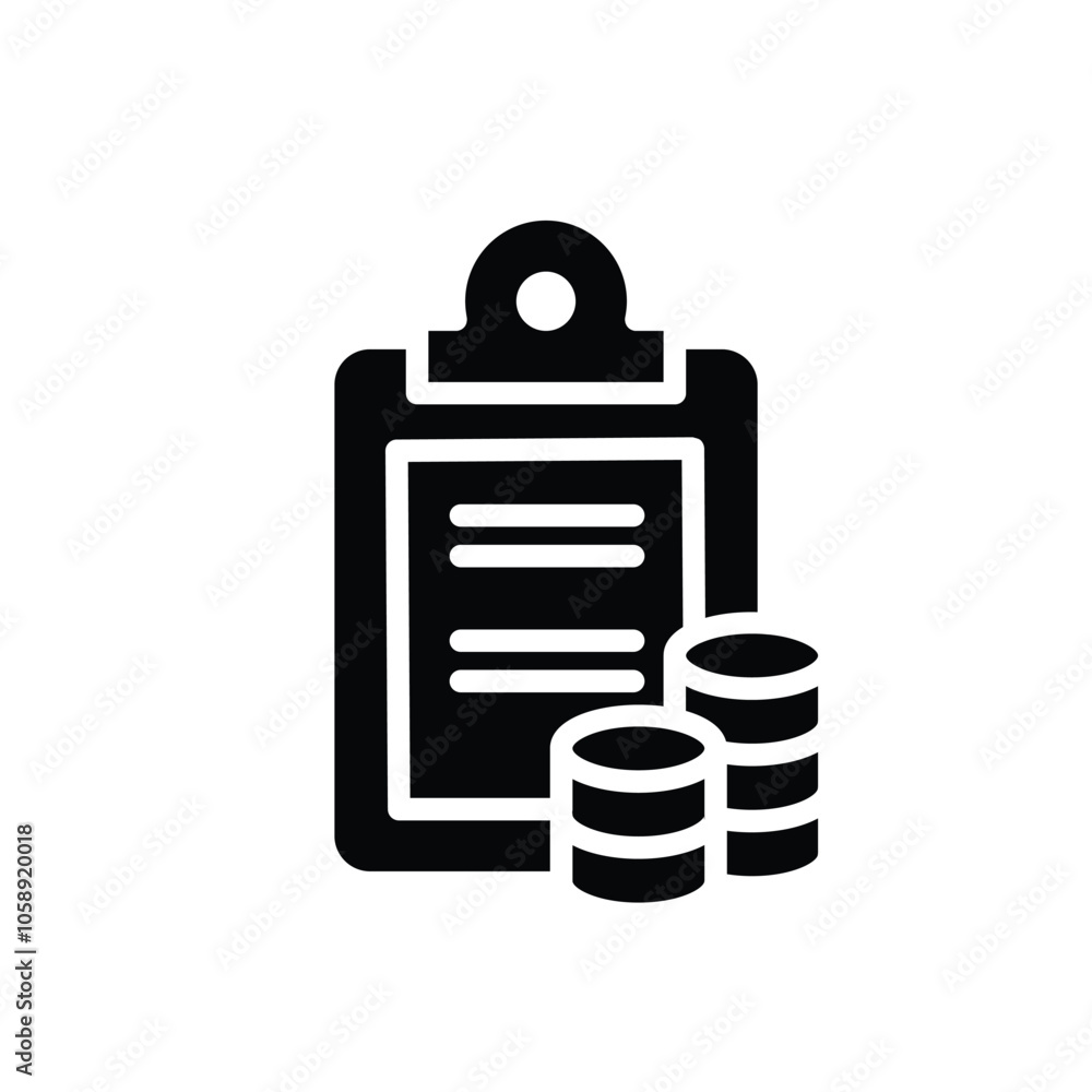 Poster financial report solid icon vector design good for web or mobile app